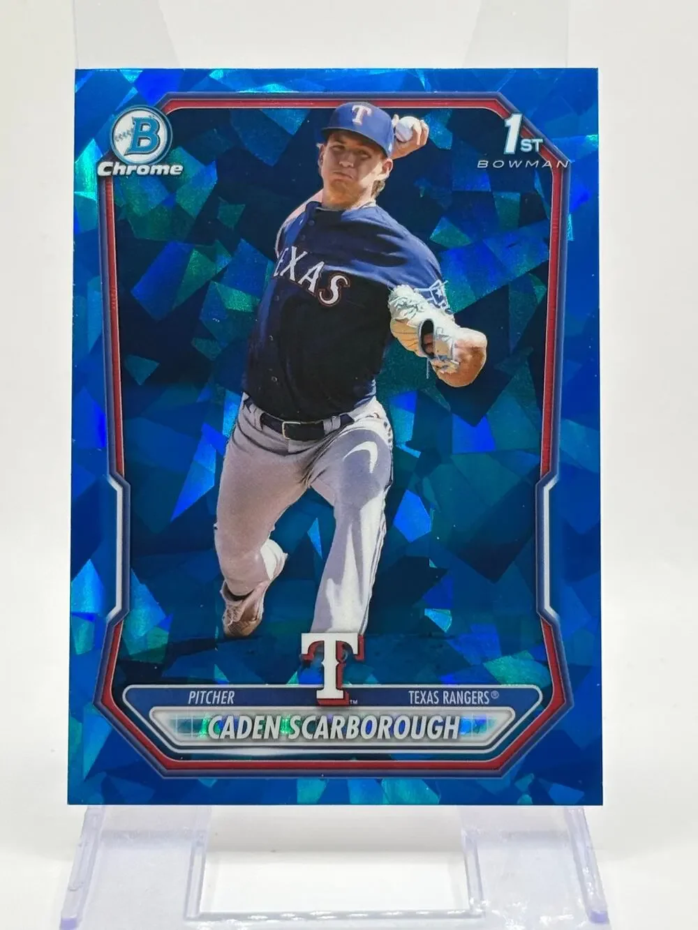 2026 Bowman Chrome Sapphire Caden Scarborough 1st Bowman Refractor Texas Rangers